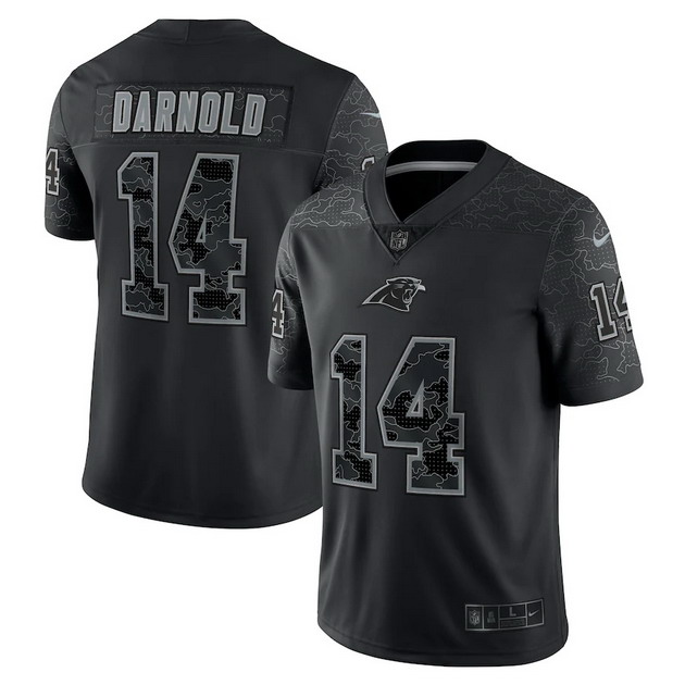 mens nike sam darnold black carolina panthers rflctv limited jersey